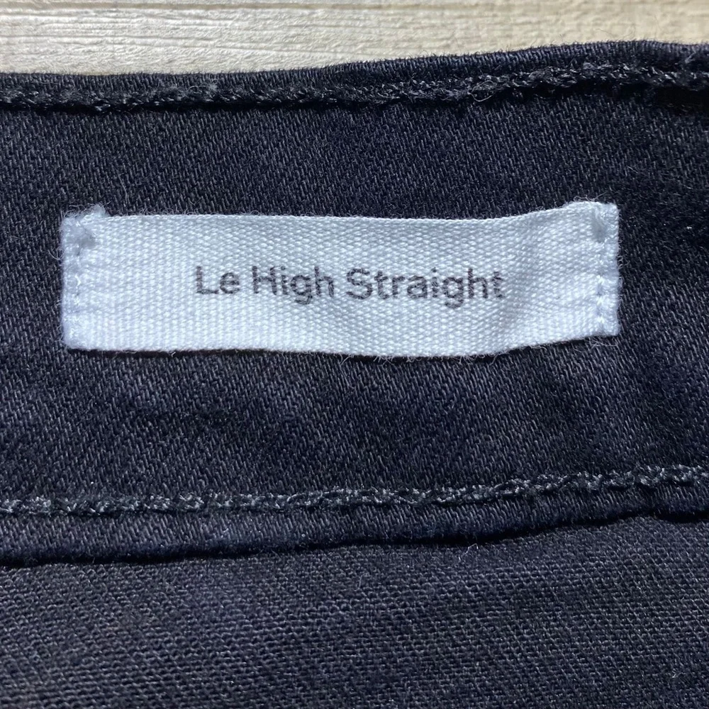 Frame Denim Womens Le High Straight Tuxedo Velvet Stripe‎ Jeans Size 25 Black
